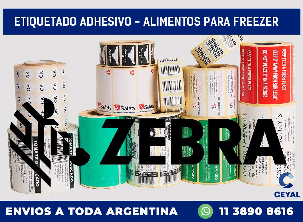 Etiquetado adhesivo - alimentos para freezer
