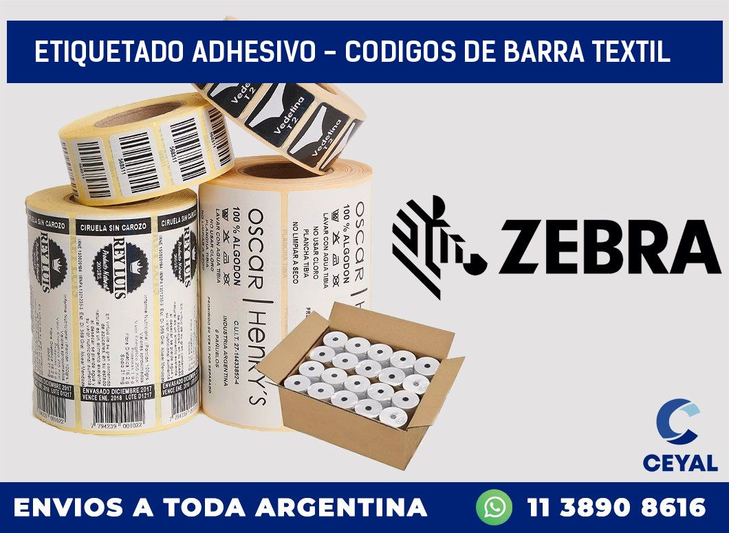Etiquetado adhesivo - codigos de barra textil