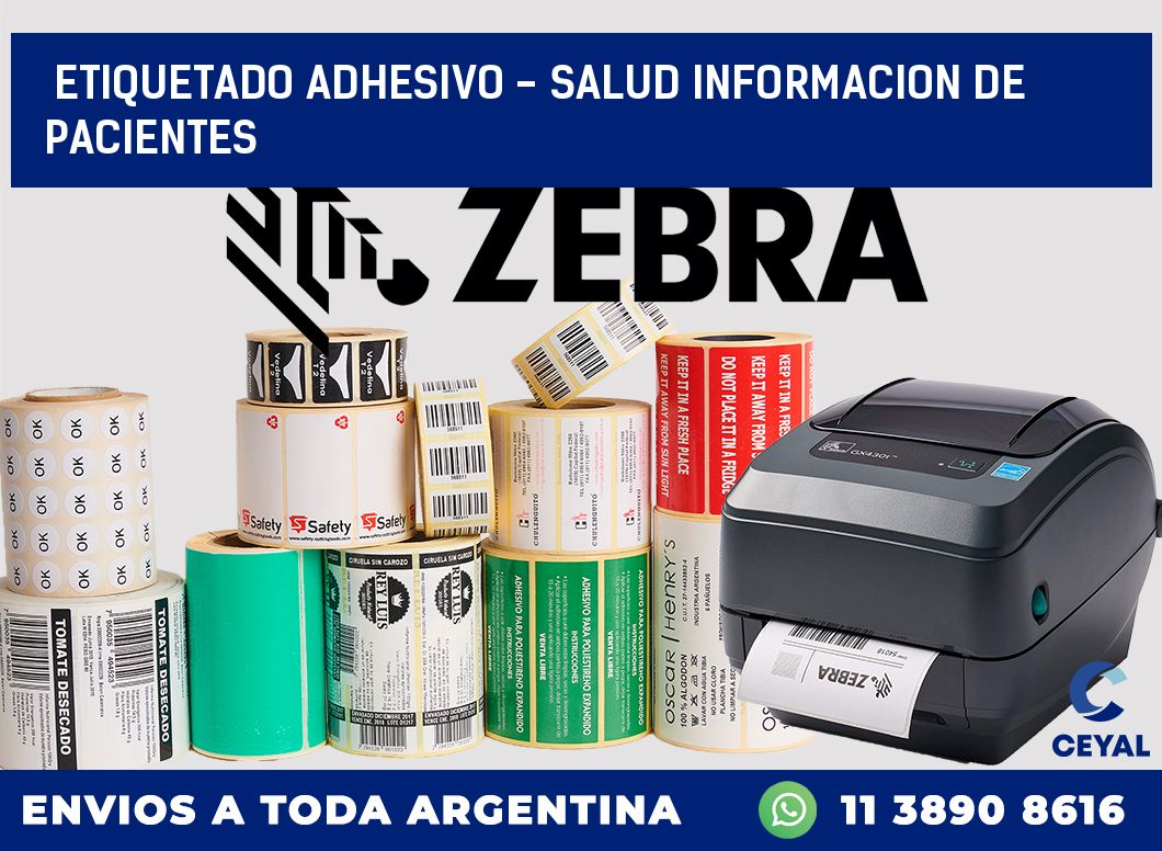 Etiquetado adhesivo - salud informacion de pacientes