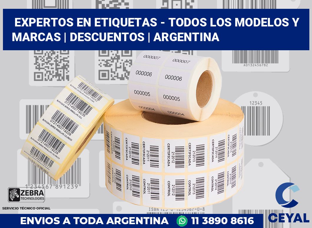 Expertos en etiquetas - Todos los modelos y marcas | Descuentos | Argentina
