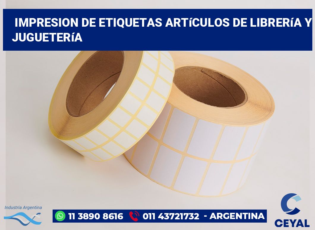 Impresion de etiquetas Artículos de librería y juguetería