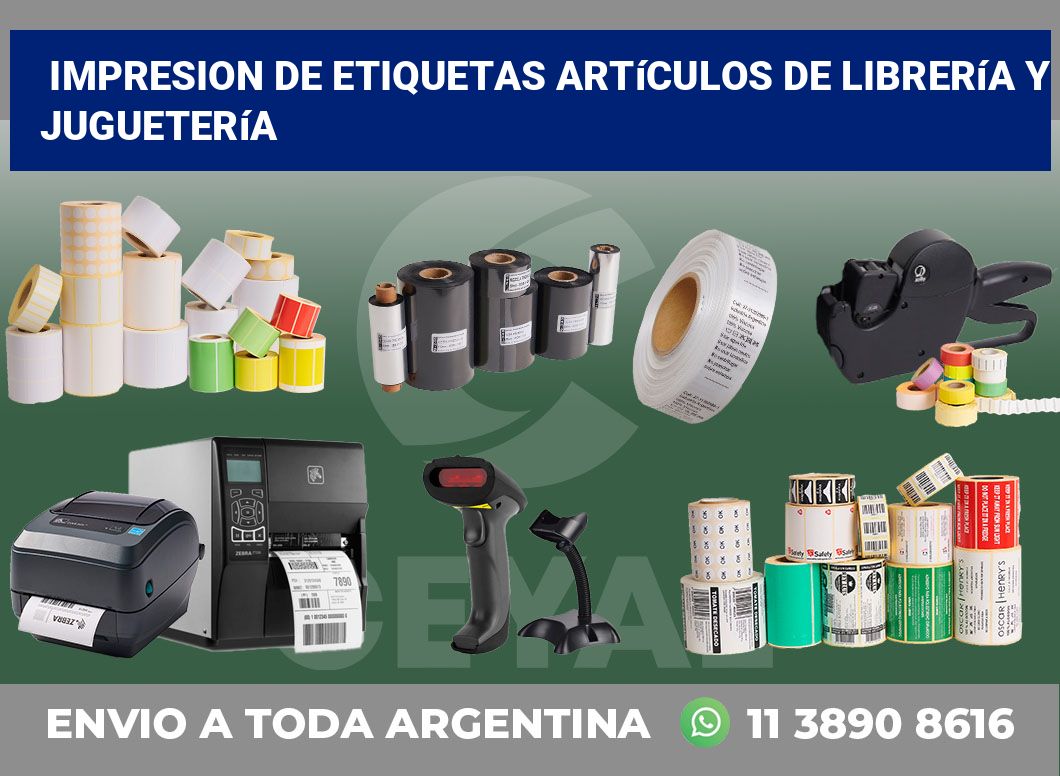 Impresion de etiquetas Artículos de librería y juguetería