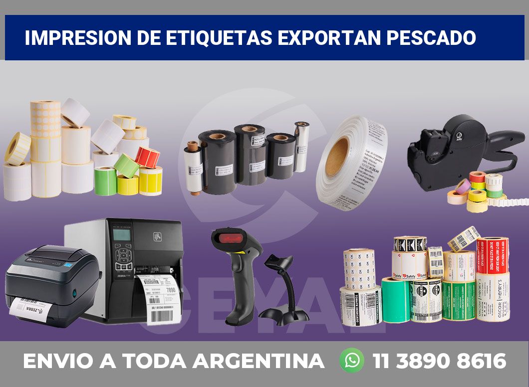 Impresion de etiquetas Exportan pescado