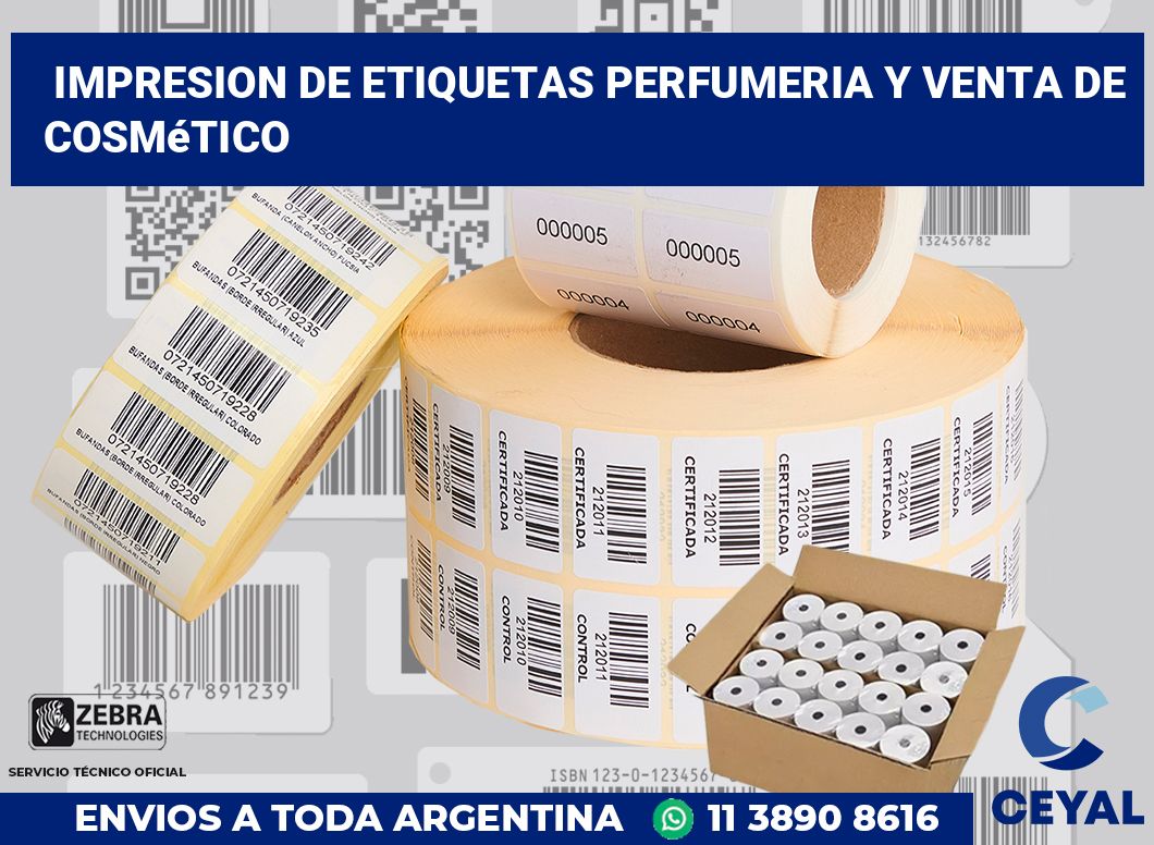 Impresion de etiquetas Perfumeria y venta de cosmético