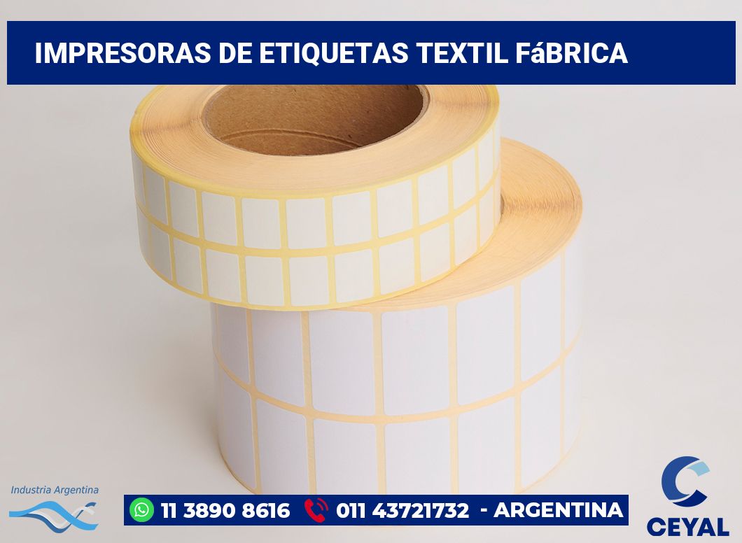 Impresoras de etiquetas Textil fábrica