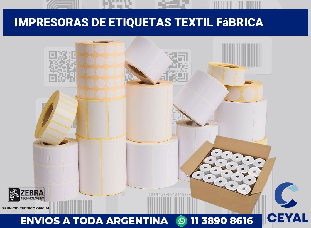Impresoras de etiquetas Textil fábrica