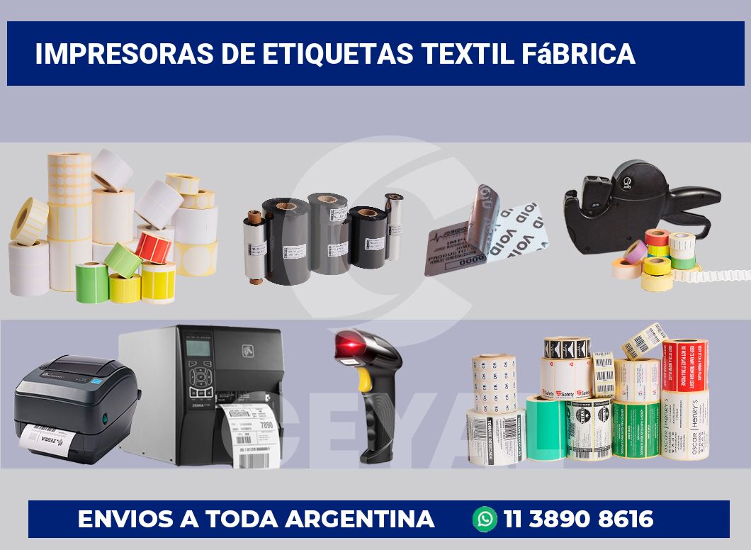 Impresoras de etiquetas Textil fábrica