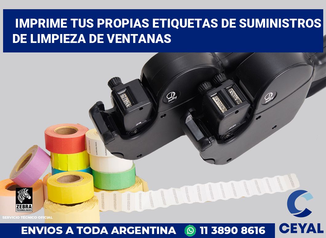 Imprime tus Propias Etiquetas de Suministros de Limpieza de Ventanas