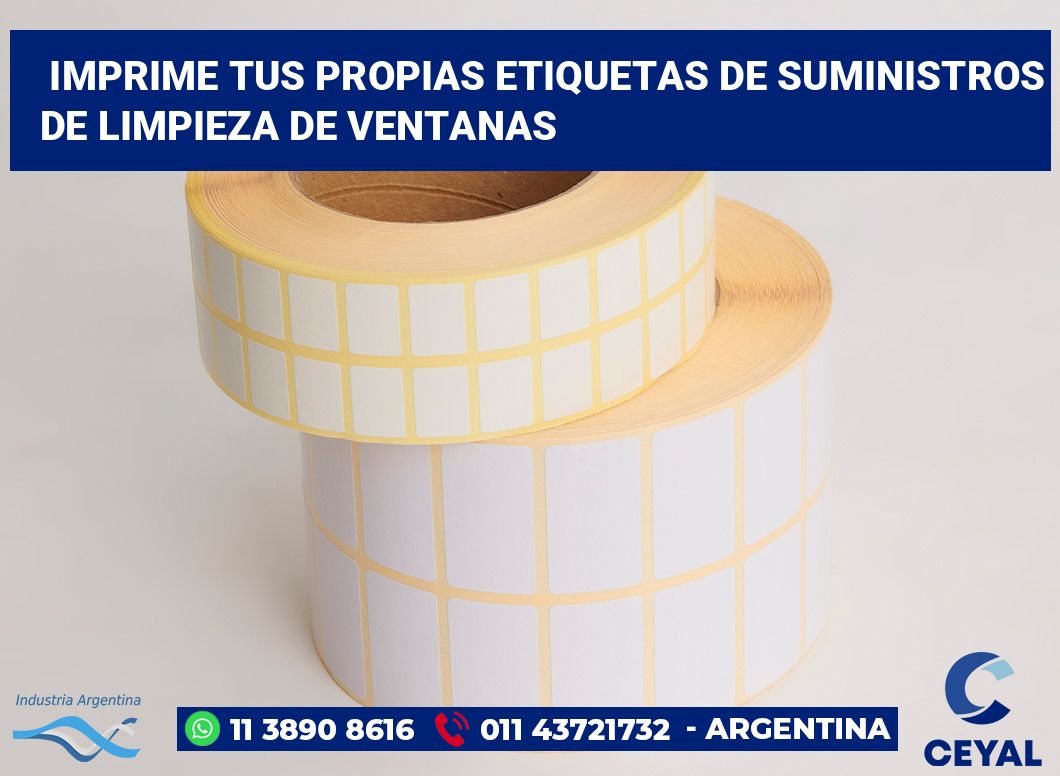 Imprime tus Propias Etiquetas de Suministros de Limpieza de Ventanas