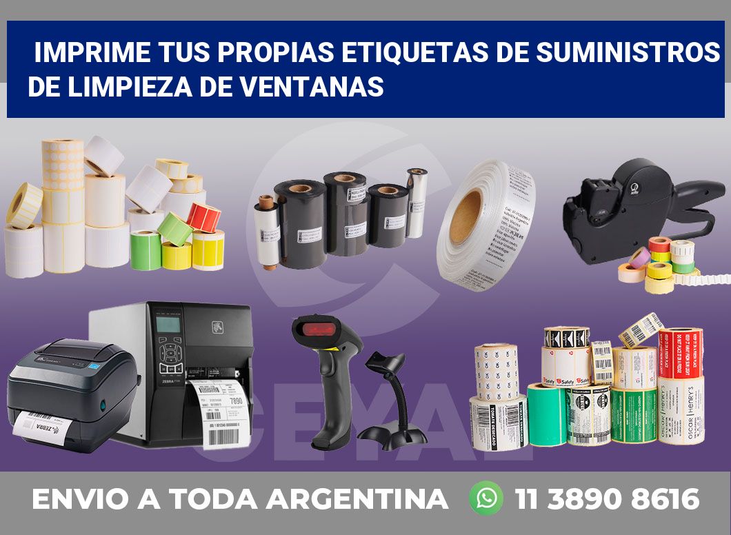 Imprime tus Propias Etiquetas de Suministros de Limpieza de Ventanas