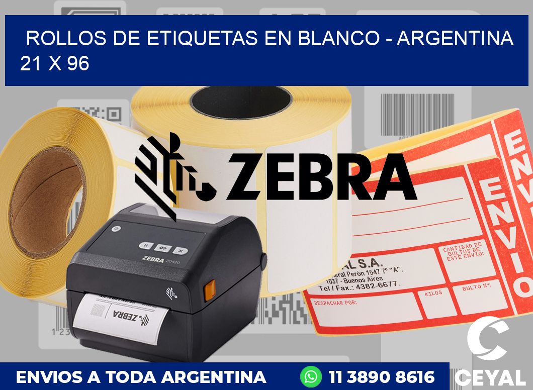 Rollos de etiquetas en blanco - Argentina 21 x 96