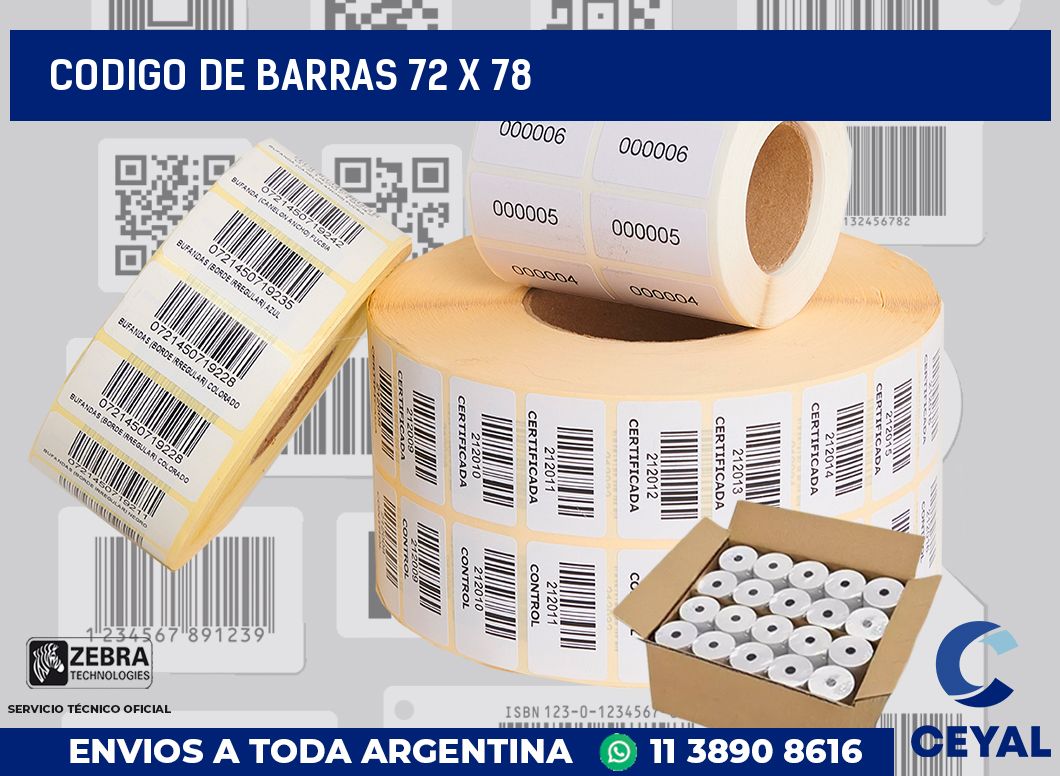 codigo de barras 72 x 78