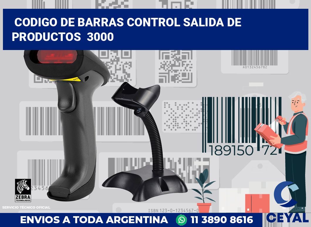 codigo de barras control salida de productos 3000