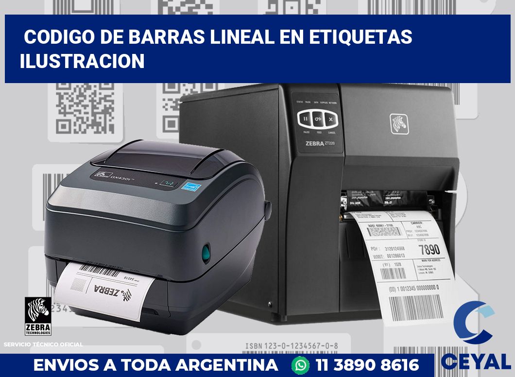codigo de barras lineal en etiquetas ilustracion