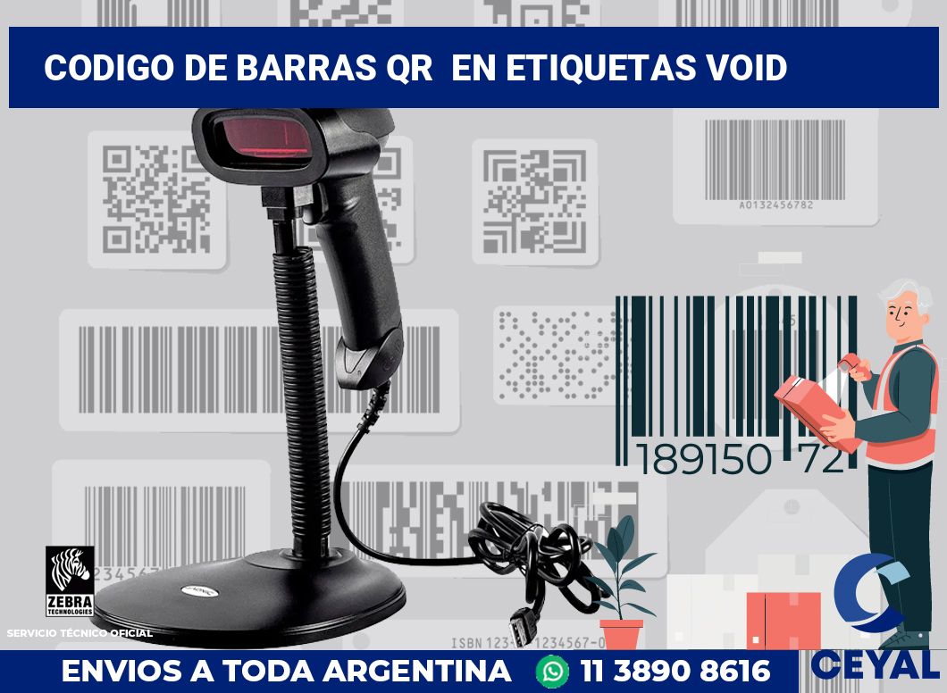 codigo de barras qr en etiquetas VOID