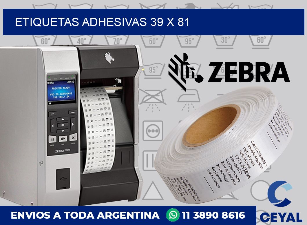 etiquetas adhesivas 39 x 81