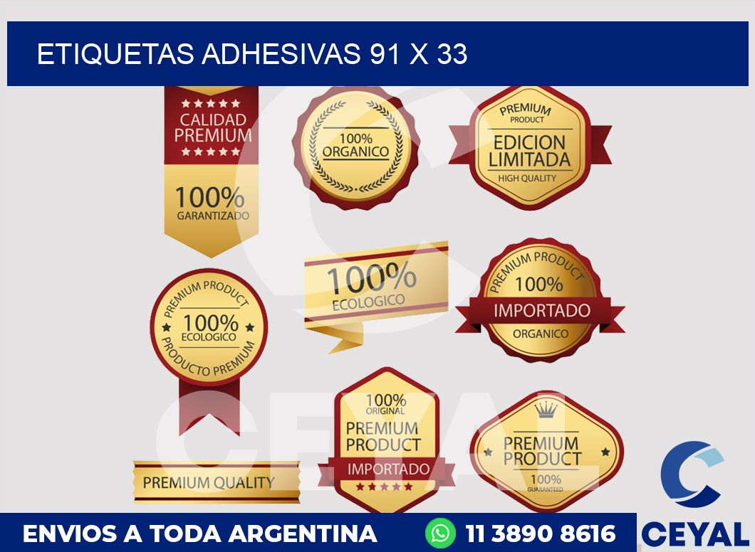 etiquetas adhesivas 91 x 33