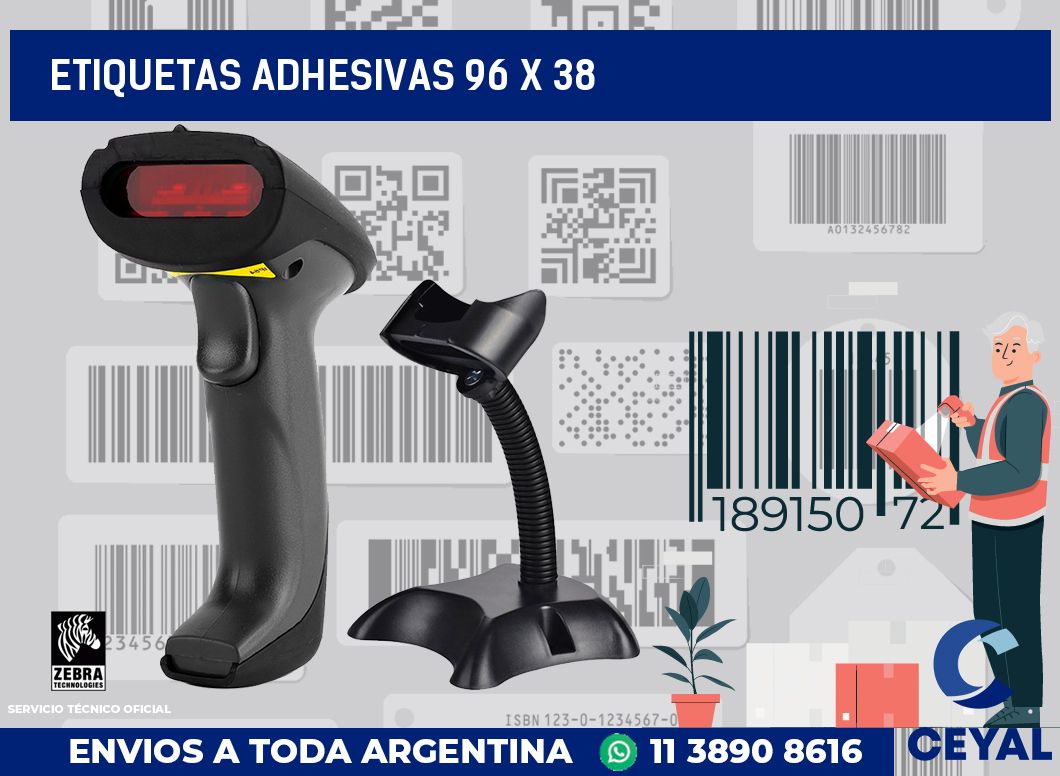 etiquetas adhesivas 96 x 38