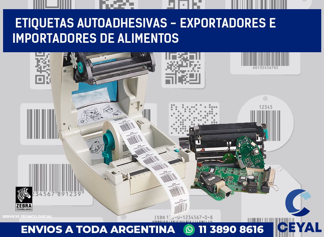etiquetas autoadhesivas - exportadores e importadores de alimentos