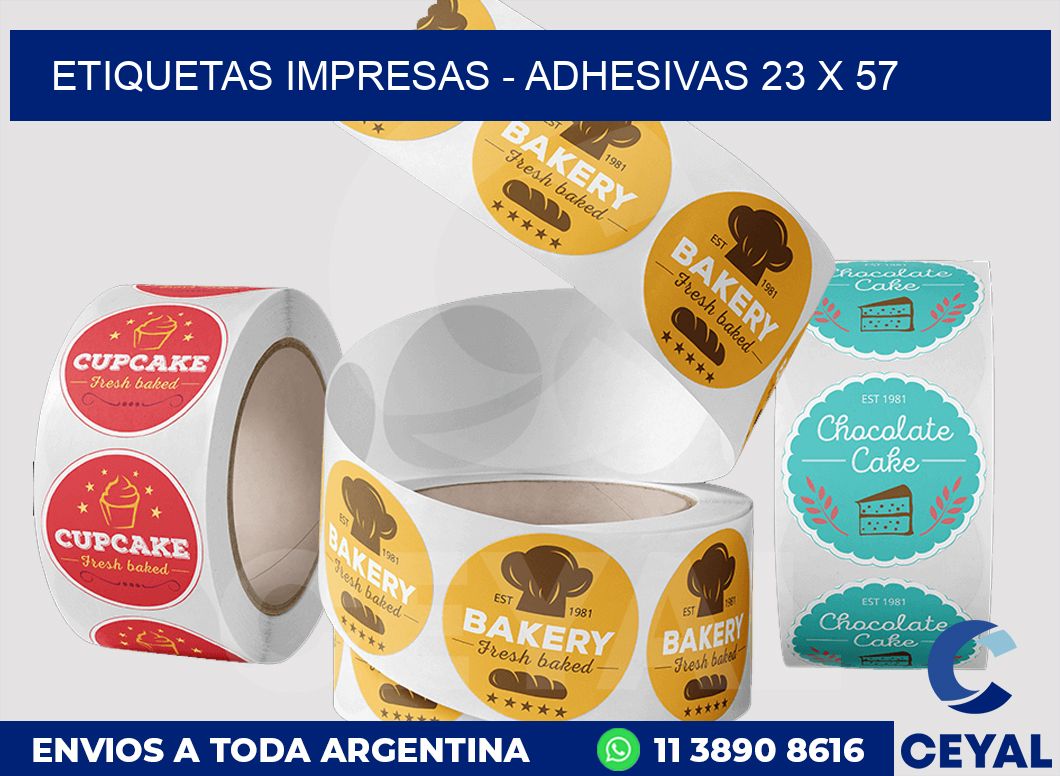 etiquetas impresas – Adhesivas 23 x 57
