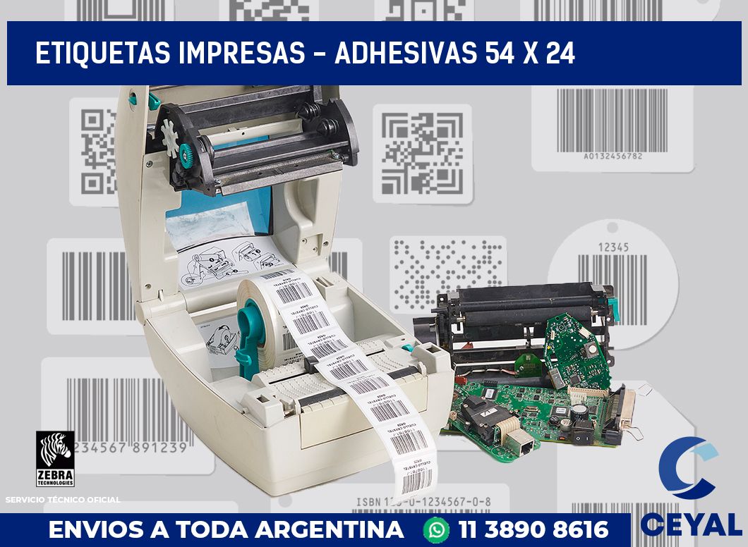 etiquetas impresas - Adhesivas 54 x 24