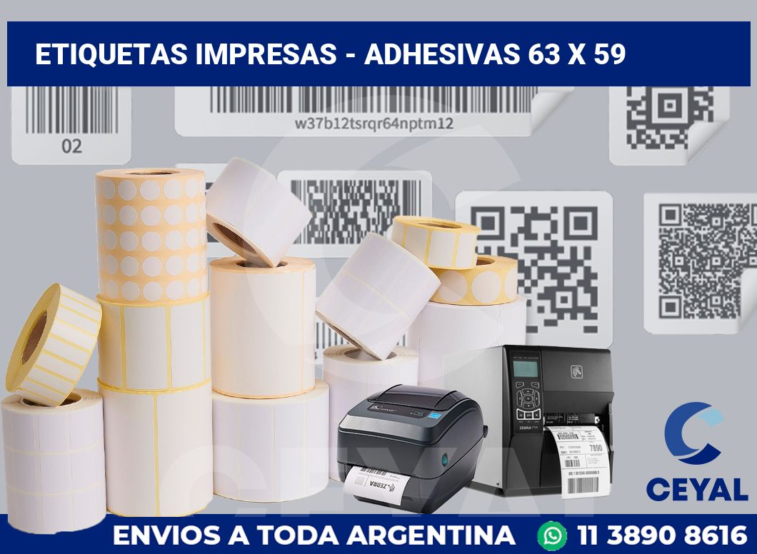 etiquetas impresas – Adhesivas 63 x 59