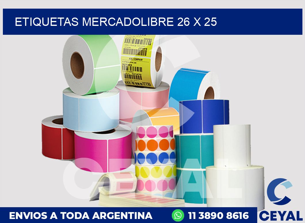 etiquetas mercadolibre 26 x 25