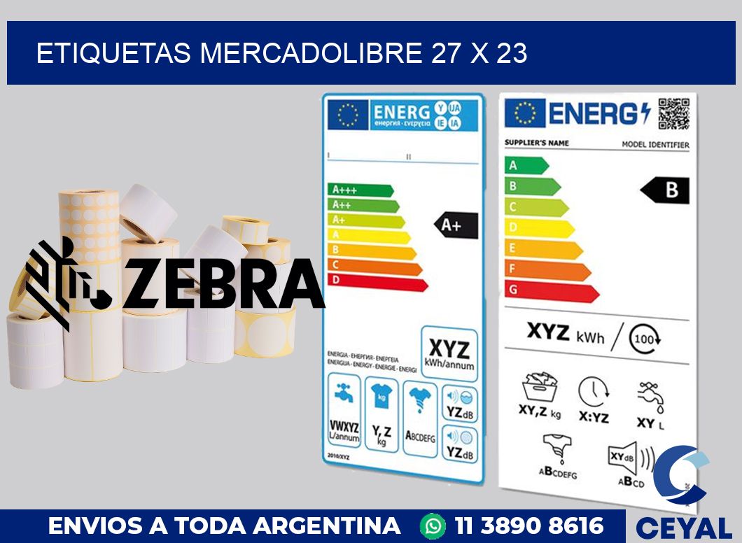 etiquetas mercadolibre 27 x 23
