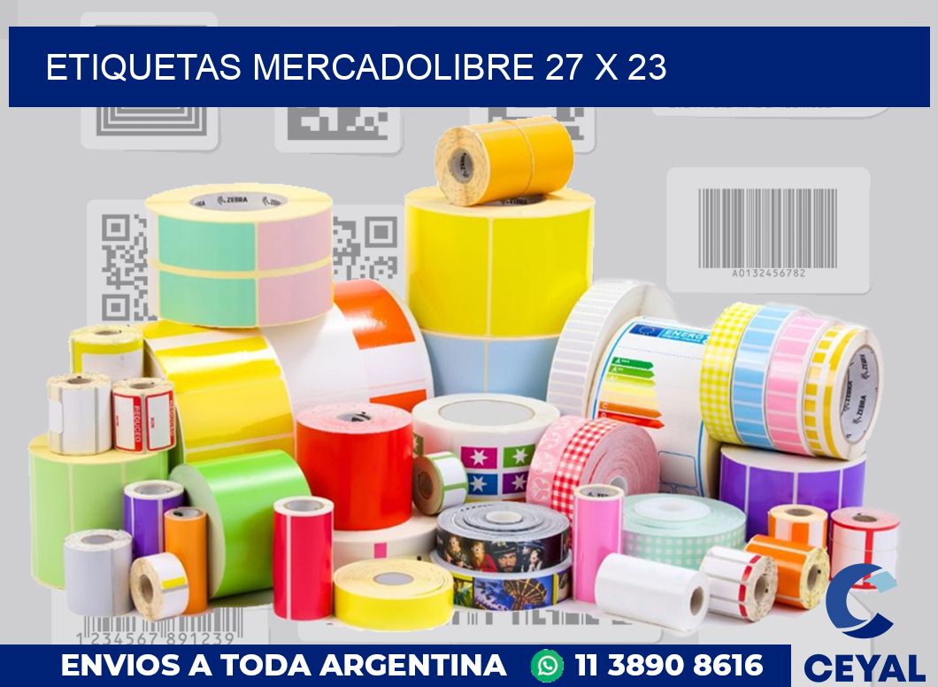 etiquetas mercadolibre 27 x 23