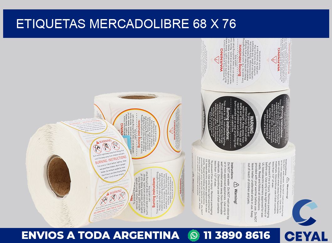 etiquetas mercadolibre 68 x 76