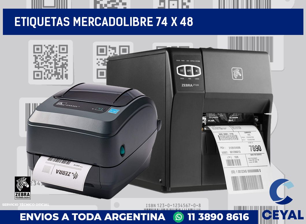 etiquetas mercadolibre 74 x 48