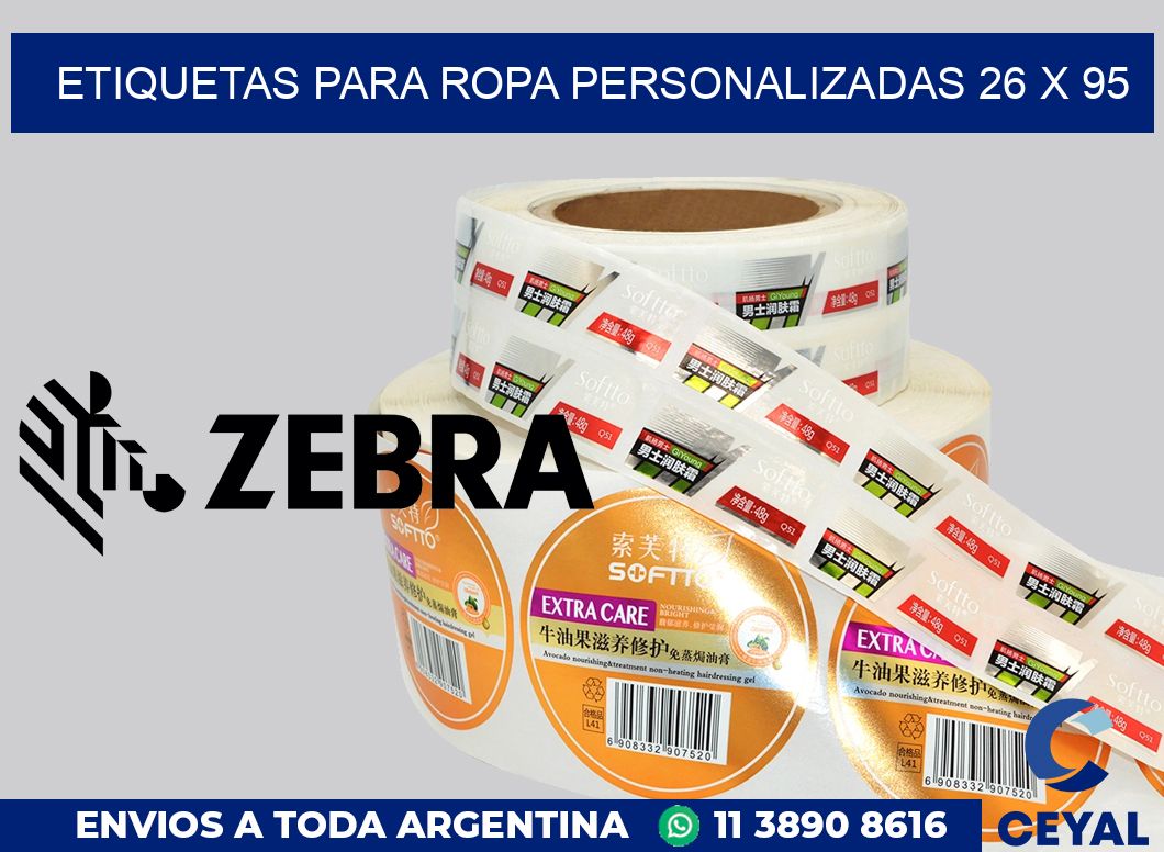 etiquetas para ropa personalizadas 26 x 95