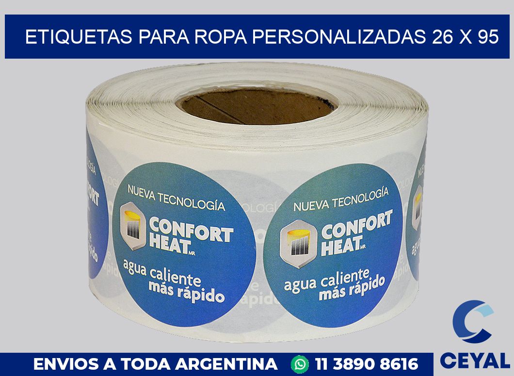 etiquetas para ropa personalizadas 26 x 95
