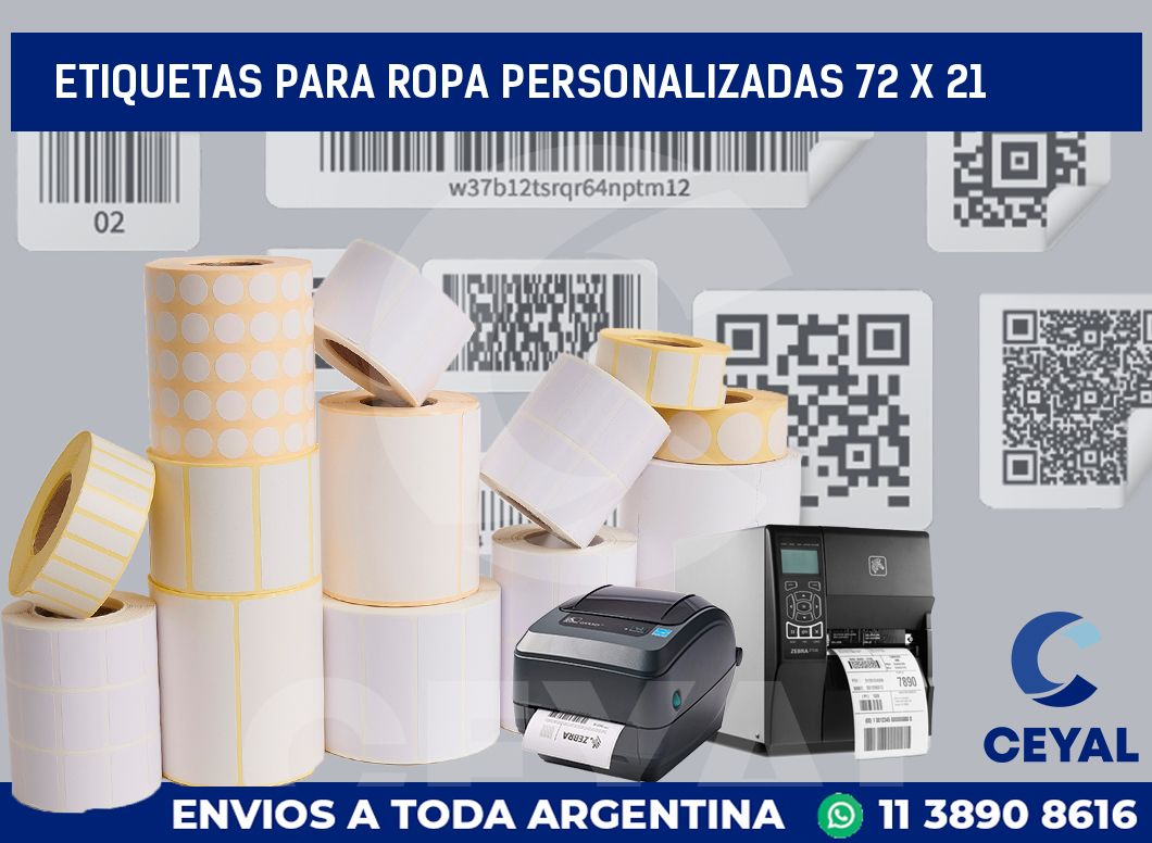 etiquetas para ropa personalizadas 72 x 21