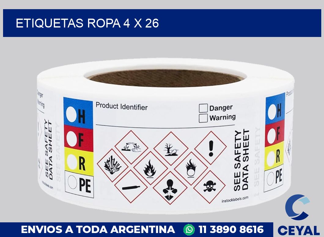 etiquetas ropa 4 x 26