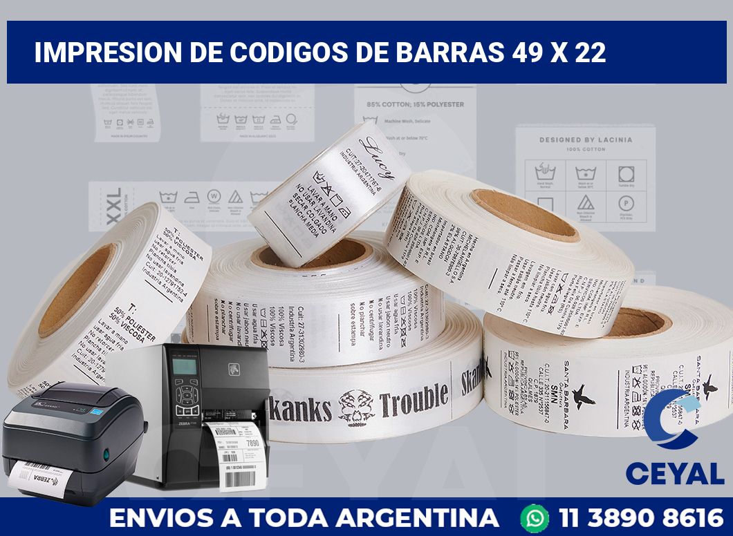 impresion de codigos de barras 49 x 22
