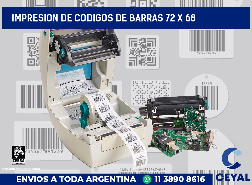 impresion de codigos de barras 72 x 68