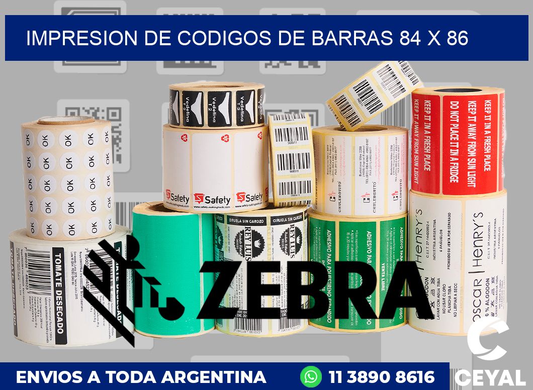 impresion de codigos de barras 84 x 86