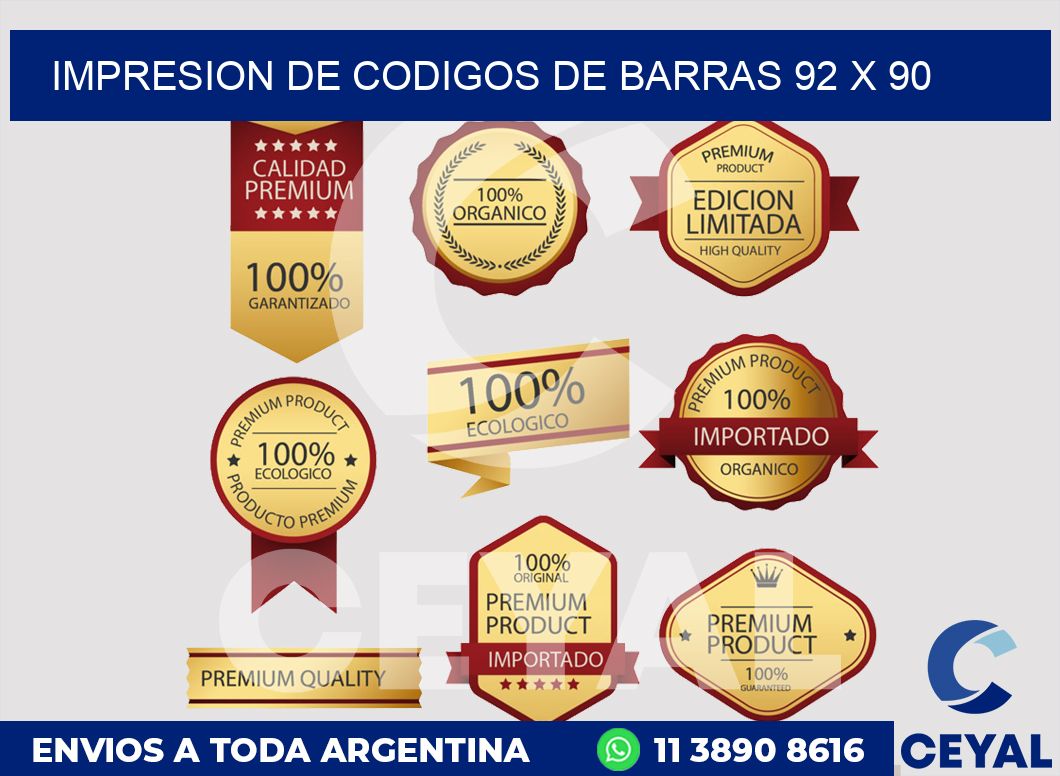 impresion de codigos de barras 92 x 90