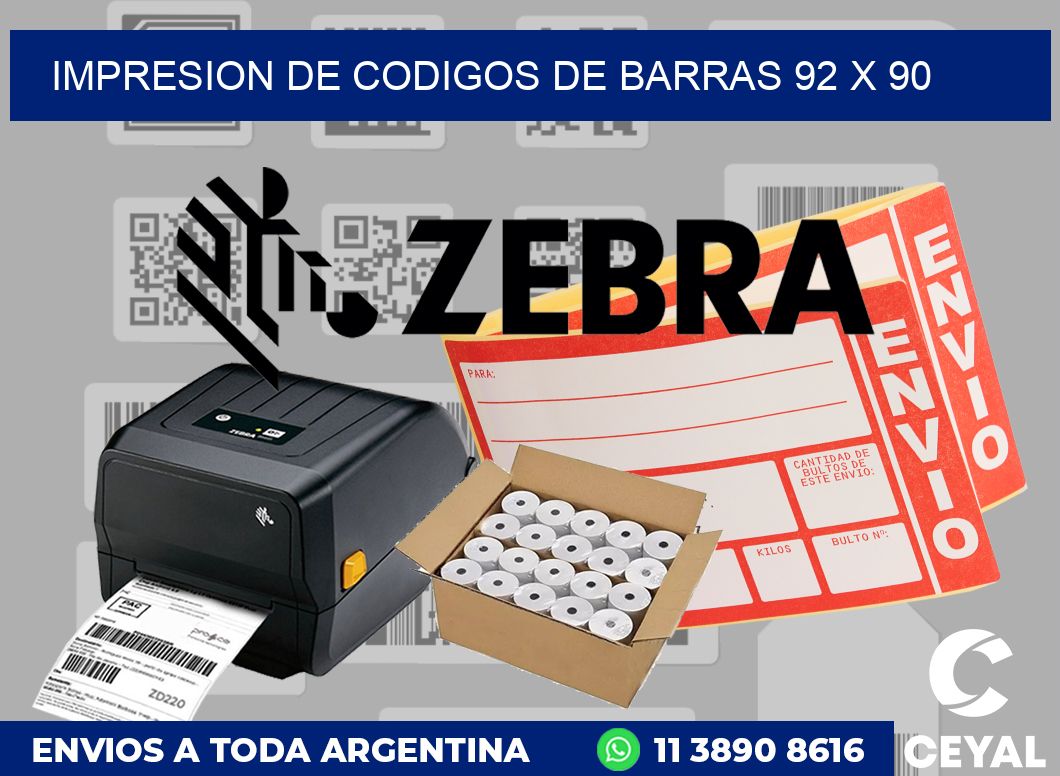 impresion de codigos de barras 92 x 90