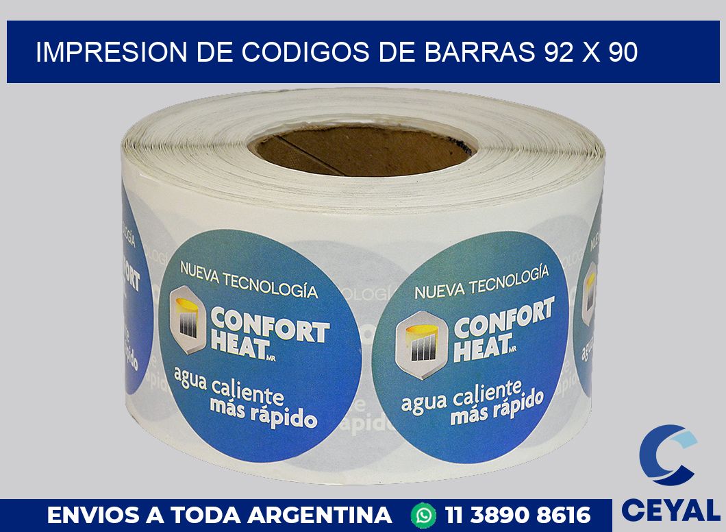 impresion de codigos de barras 92 x 90