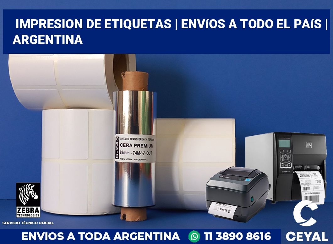 impresion de etiquetas | Envíos a todo el país | Argentina