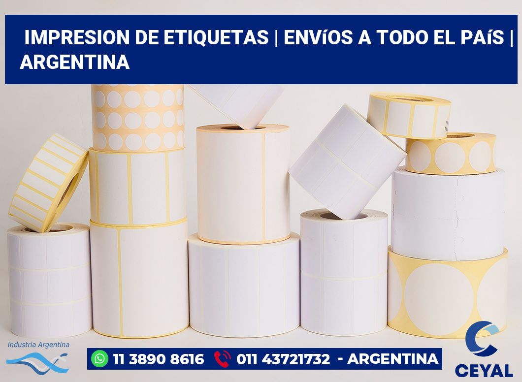 impresion de etiquetas | Envíos a todo el país | Argentina