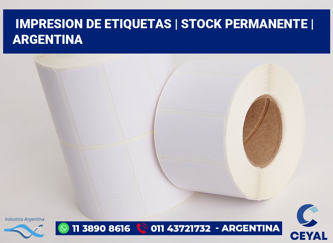impresion de etiquetas | Stock permanente | Argentina