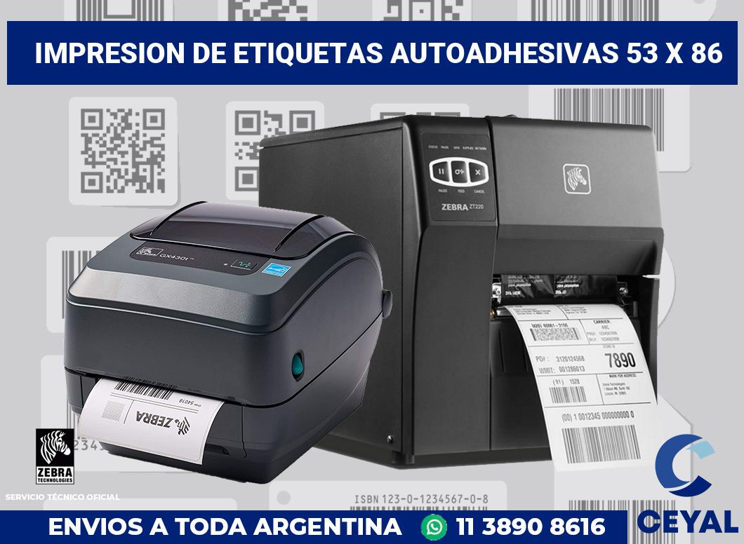 impresion de etiquetas autoadhesivas 53 x 86