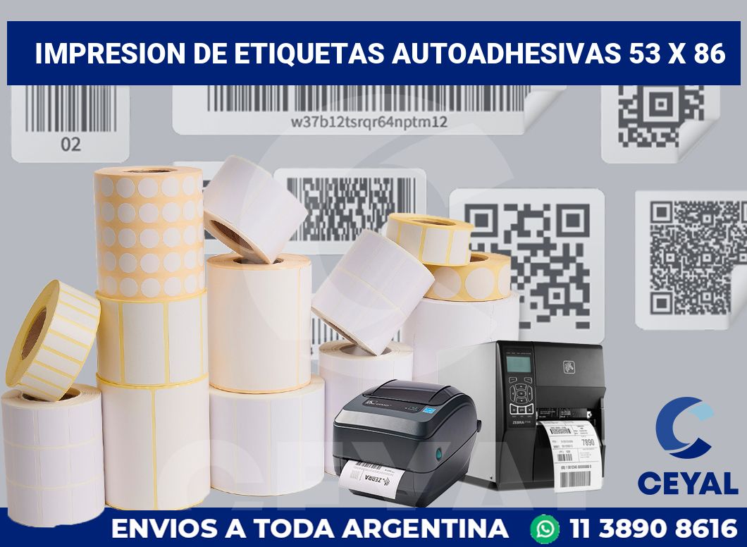 impresion de etiquetas autoadhesivas 53 x 86