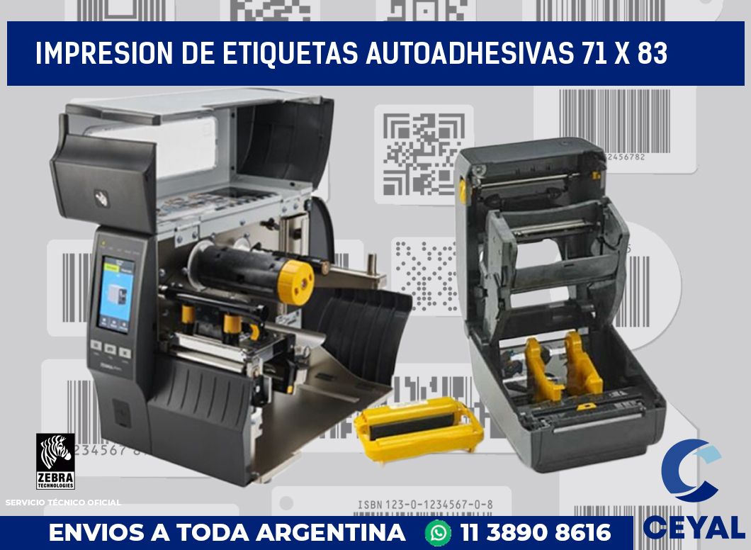 impresion de etiquetas autoadhesivas 71 x 83