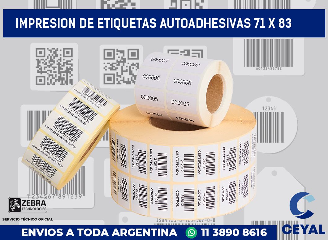 impresion de etiquetas autoadhesivas 71 x 83