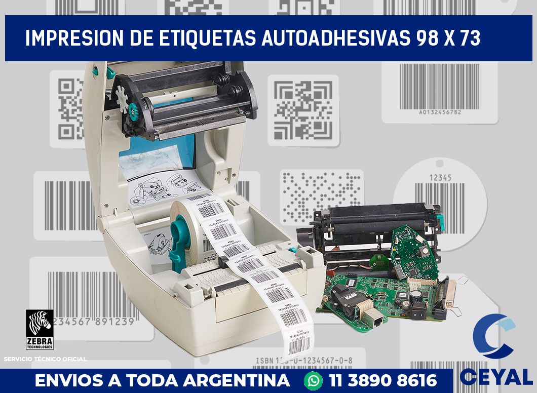 impresion de etiquetas autoadhesivas 98 x 73