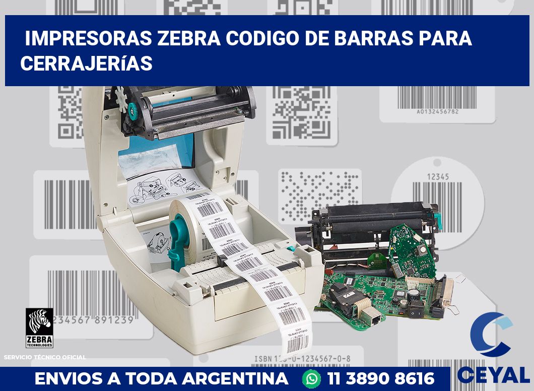 impresoras zebra codigo de barras para Cerrajerías